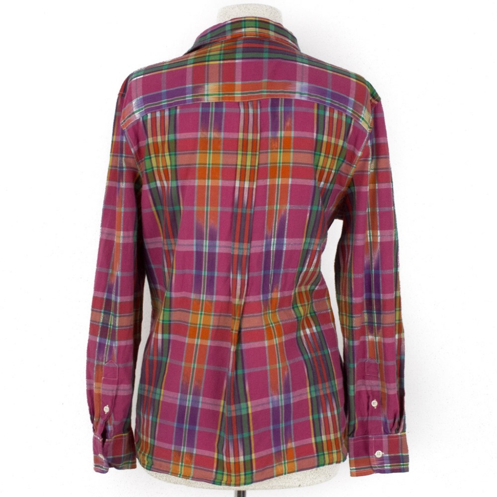 Lauren Jeans Co Medium Womens Button Up Plaid Top - Picture 2 of 6